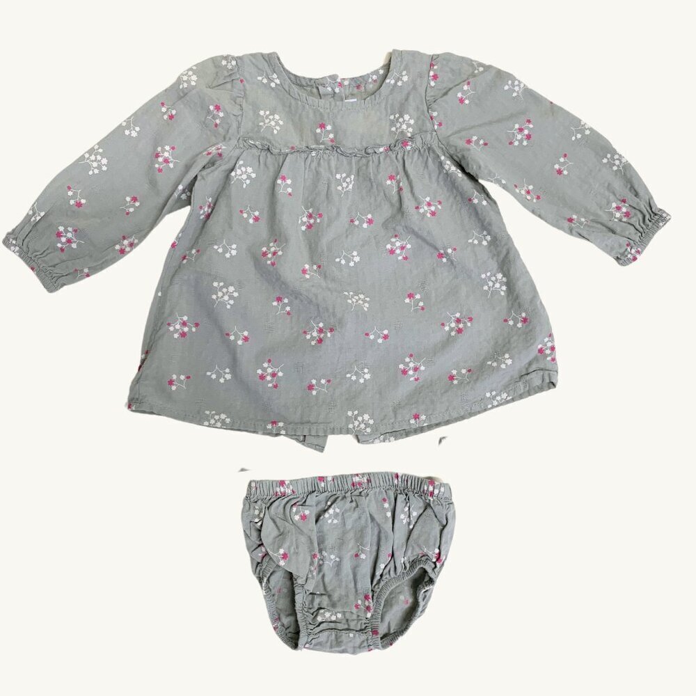Zara dress + bloomer floral set size 3-6 months